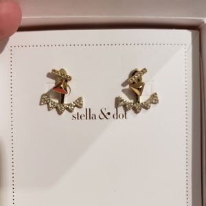 Pave triangle ear jackets